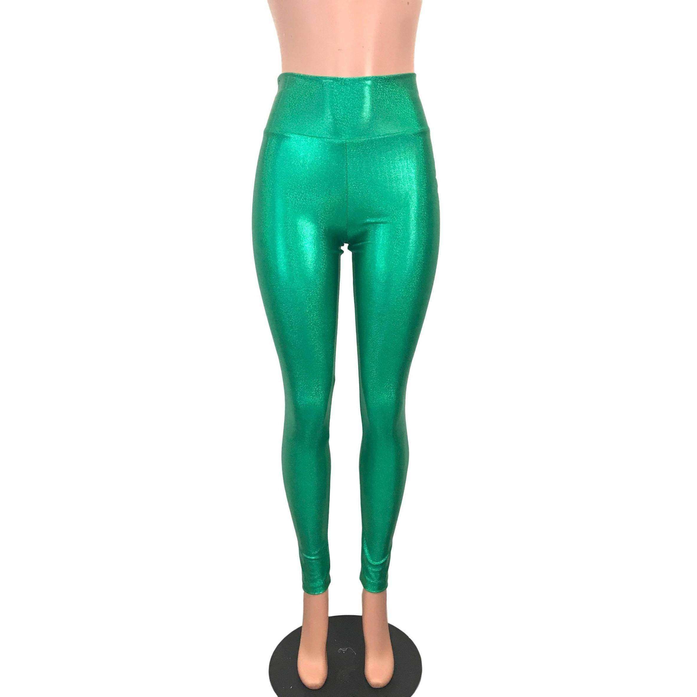 green sparkle leggings