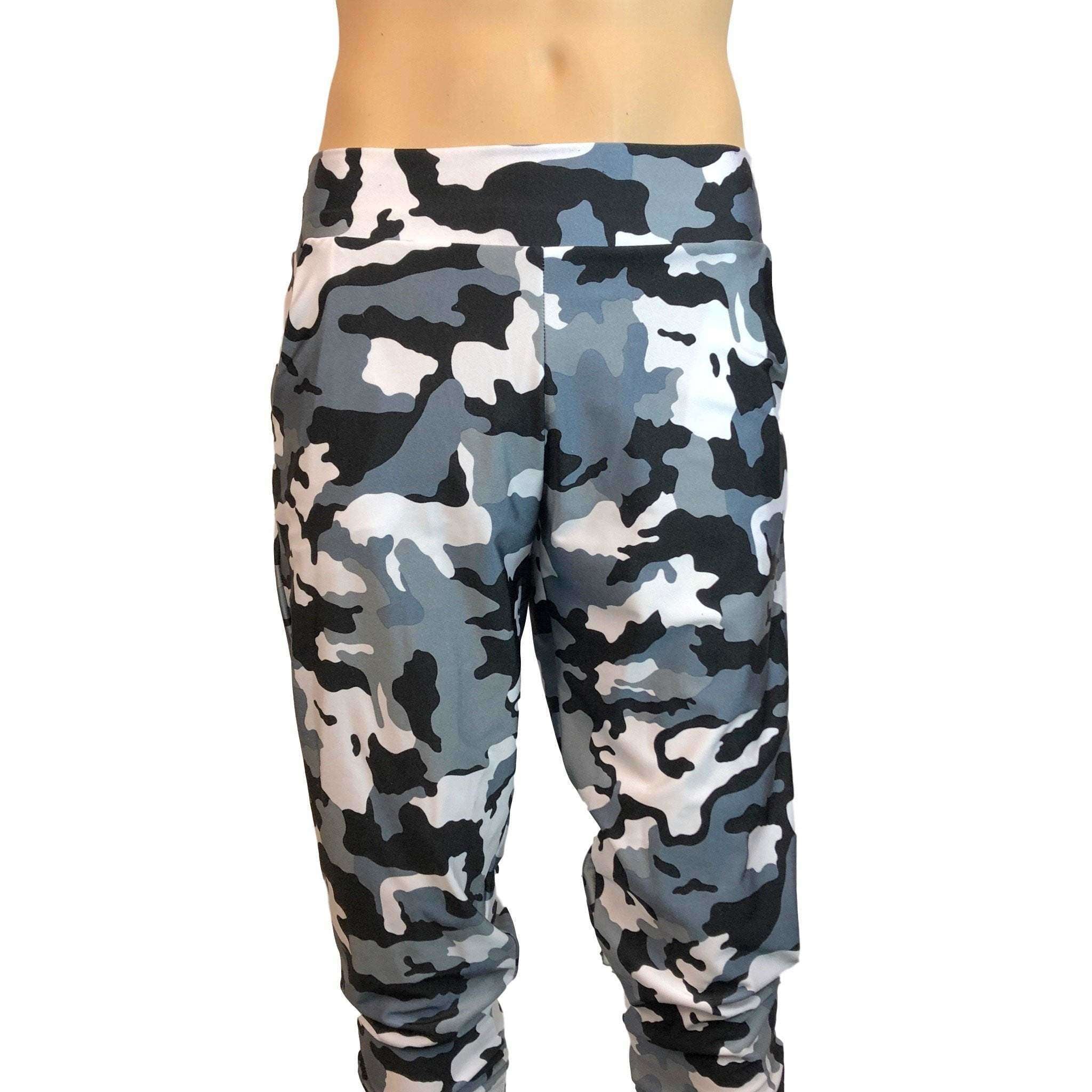 mens black camo joggers