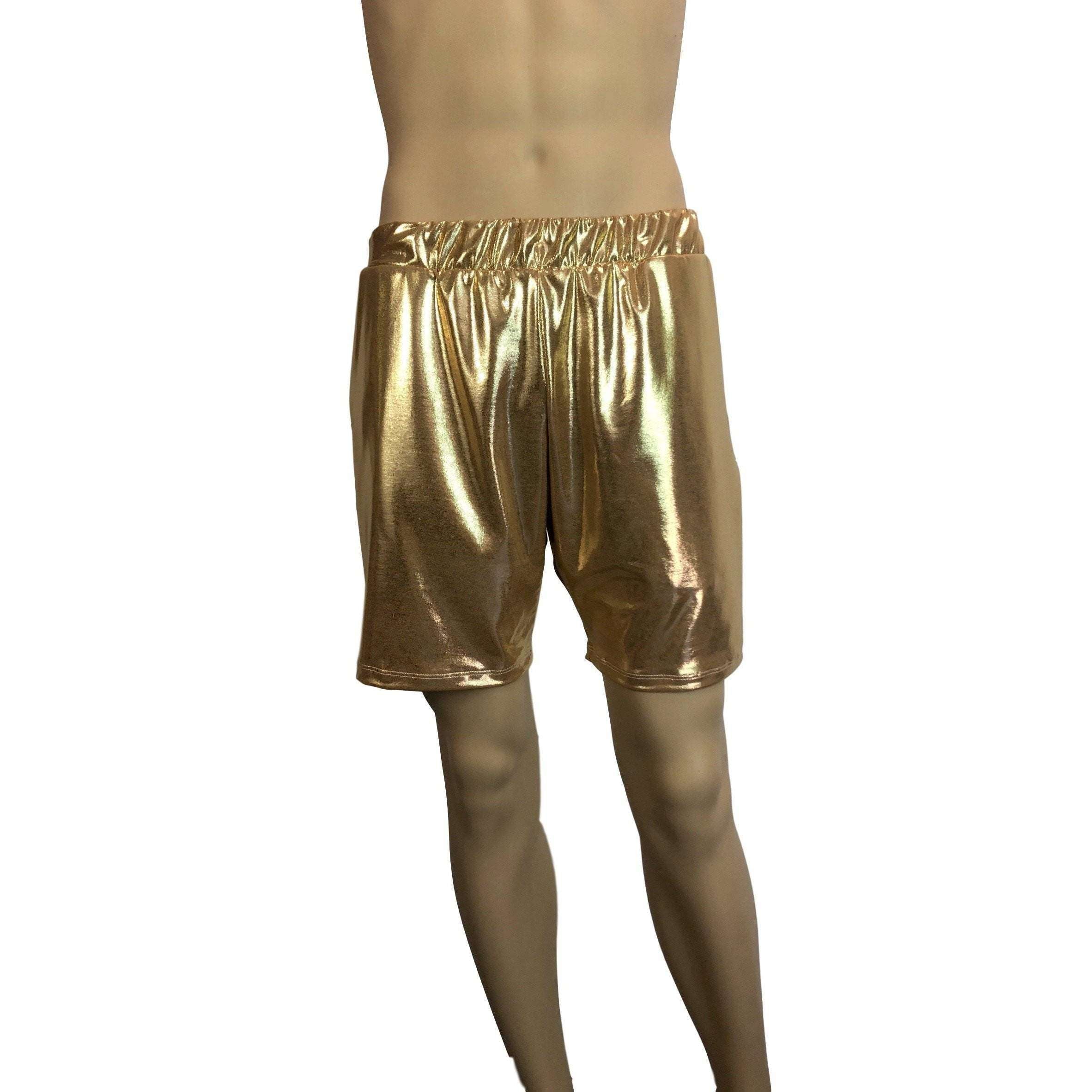 Men's Gold Mystique Metallic Shorts Pockets– Peridot