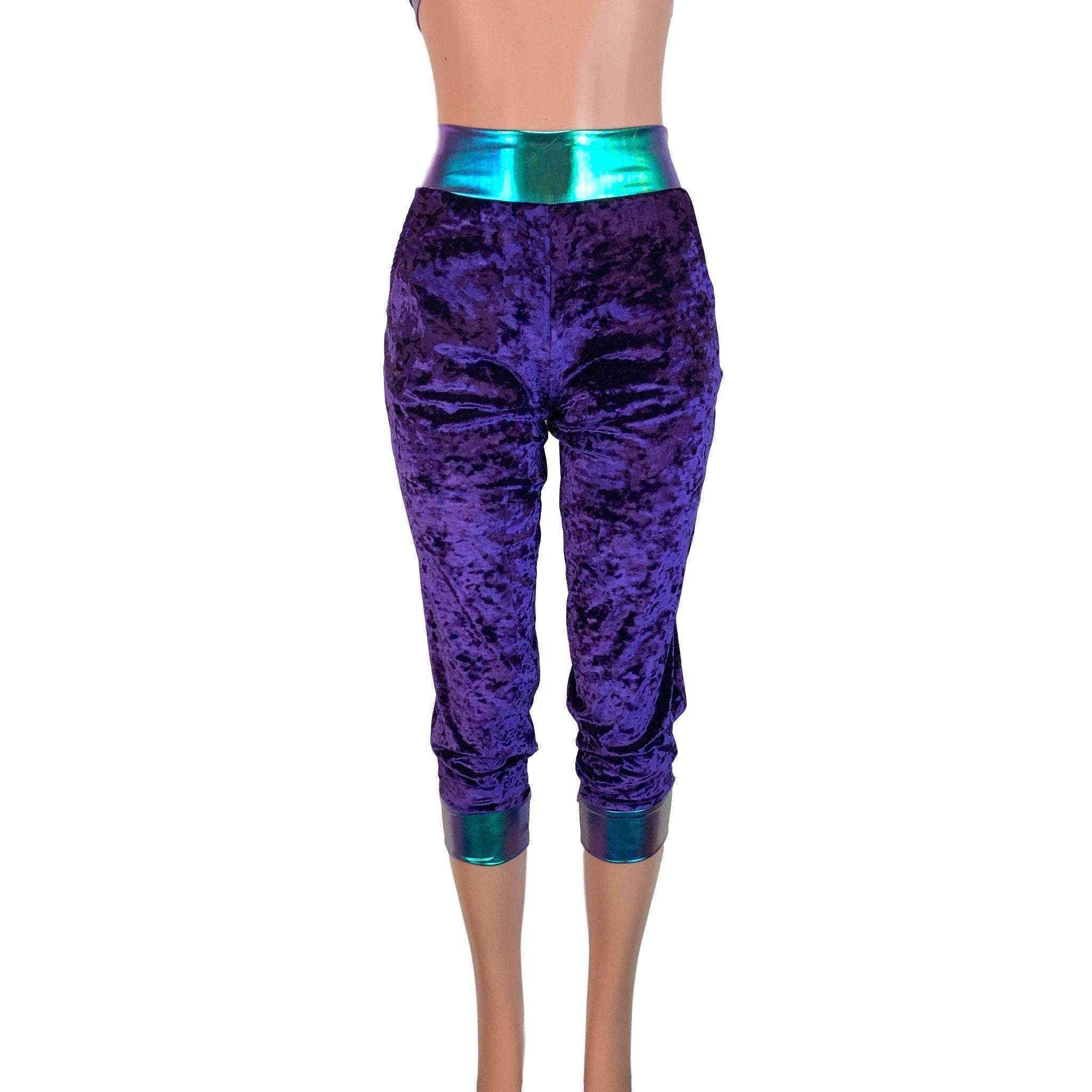 purple velvet joggers