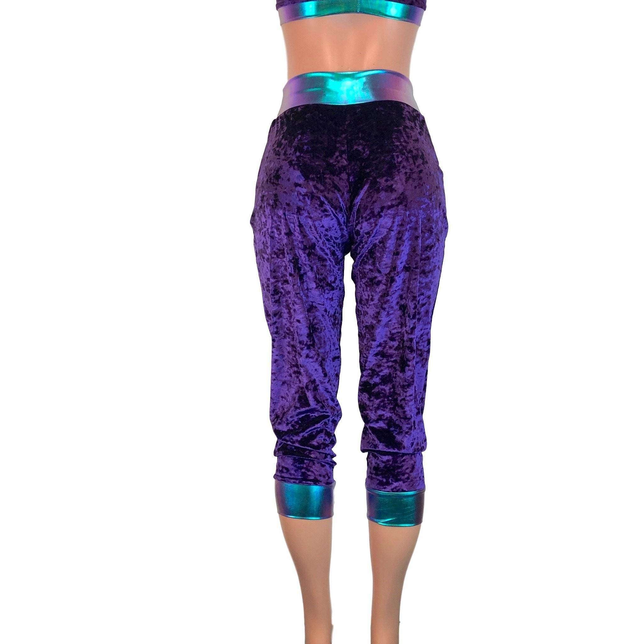 purple velvet joggers