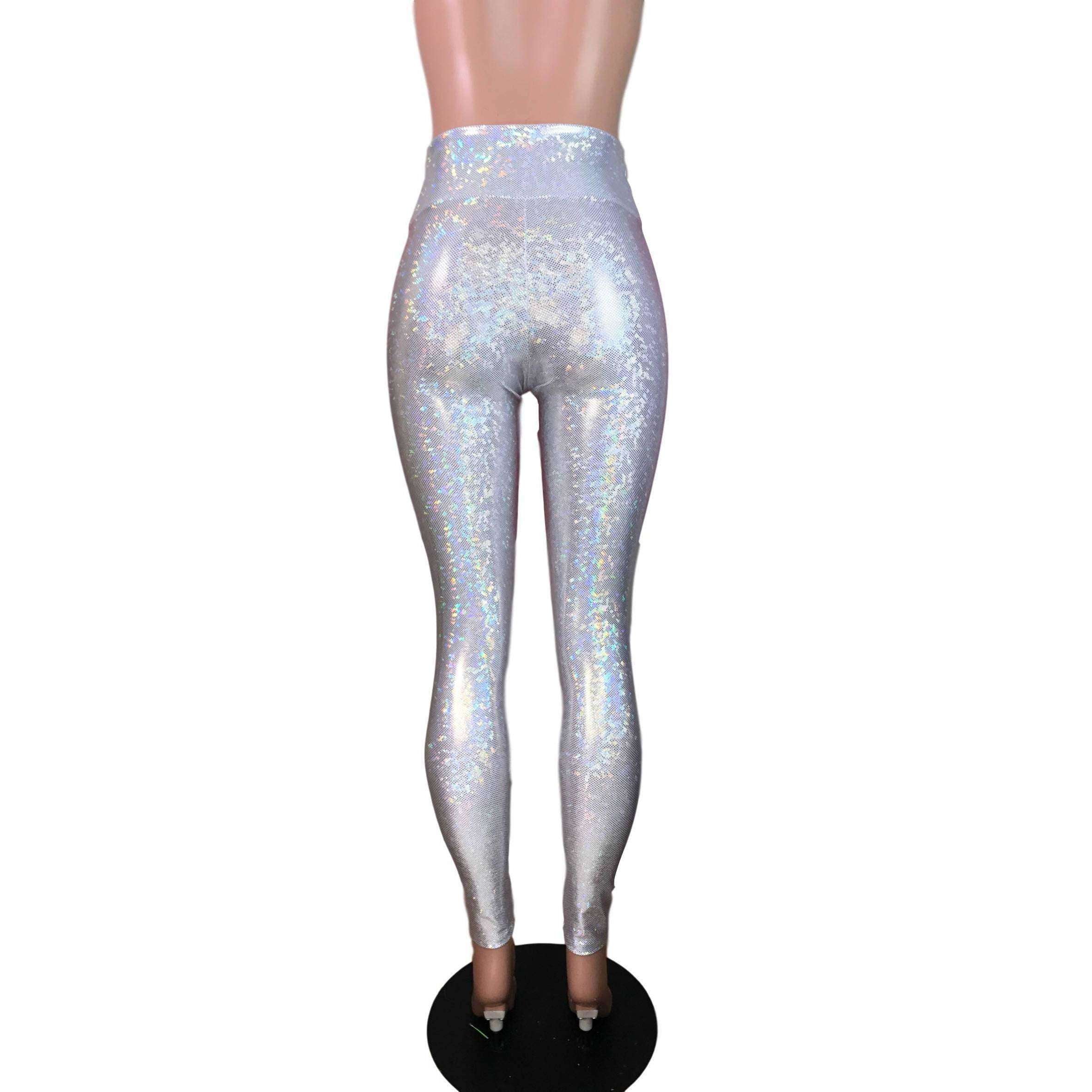 high waisted silver leggings