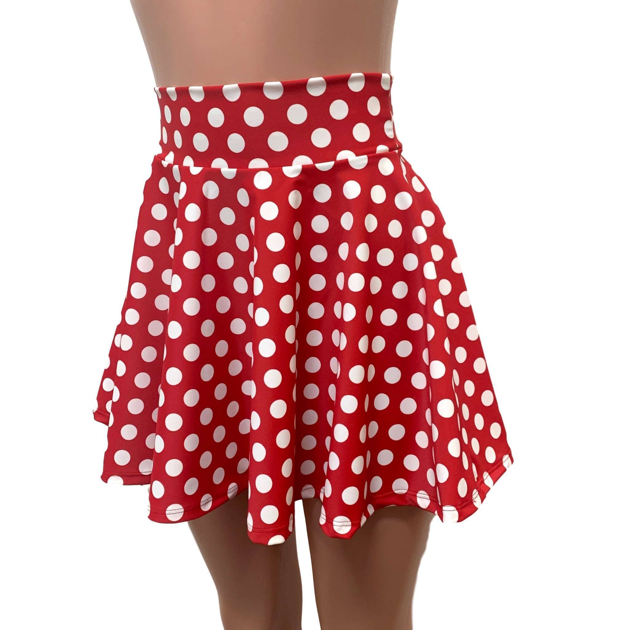 red white polka dot skirt