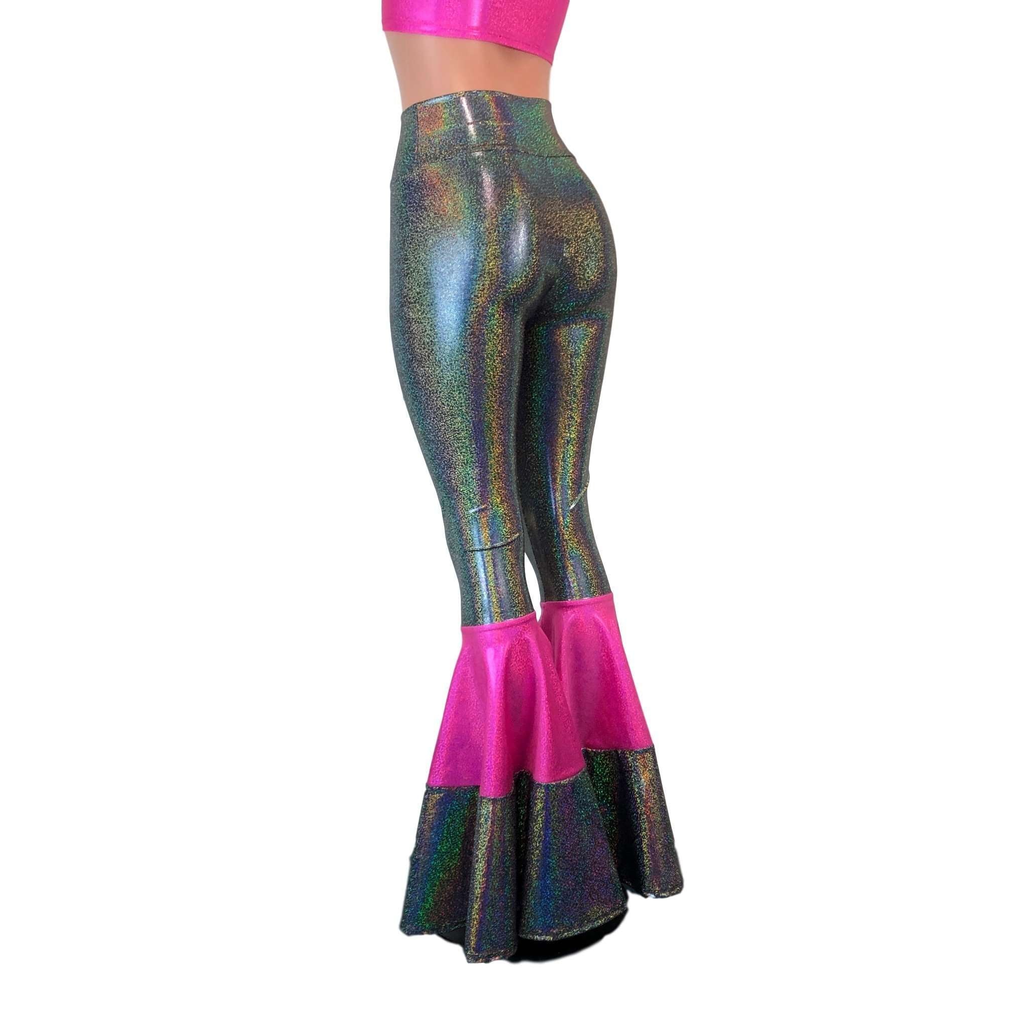 Tiered Bell Bottom Flares - Gleaming Silver w/ Pink Sparkle– Peridot ...