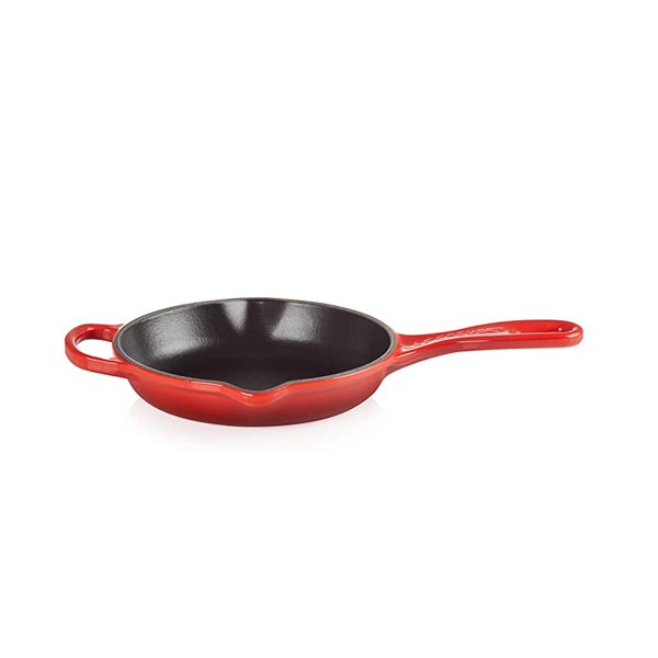 NIB LE CREUSET 5 QT CERISE CHERRY RED CAST IRON WOK WITH GLASS LID