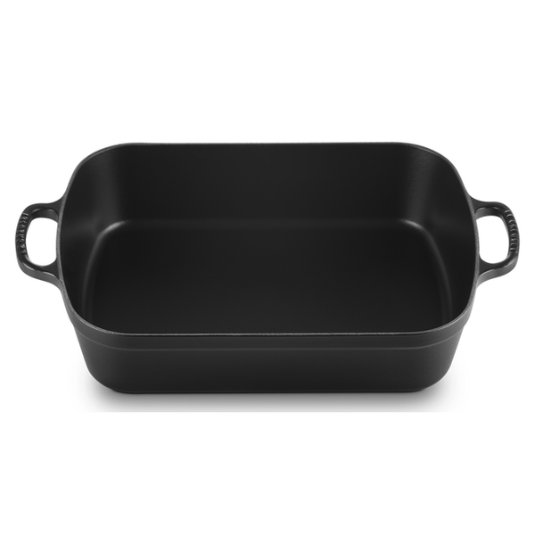 Lava Enameled Cast Iron Rectangular Roasting Pan 13 inch, Size: W:8.22 Large:13.18 H:2.20, Black