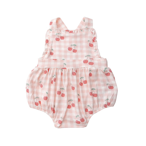 Angel Dear Bamboo Ruffle Bubble - Gingham Cherry - Let Them Be Little, A Baby & Children's Clothing Boutique