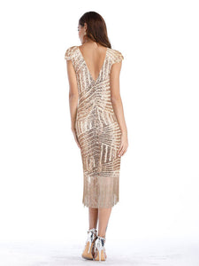 champagne gatsby dress