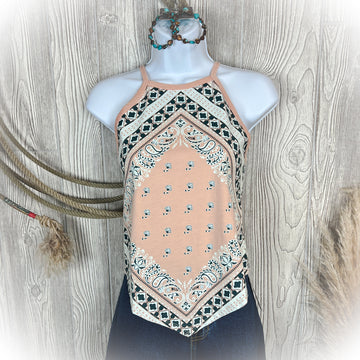 Handkerchief Print Tank Top