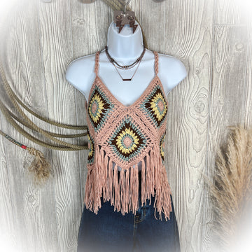 Boho Babe Crochet Fringe Top