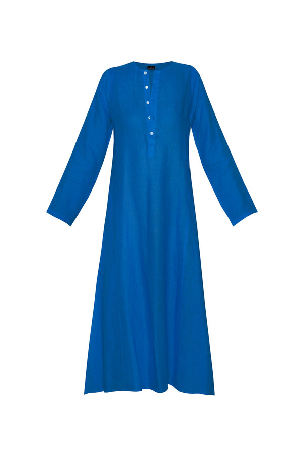 Lulu Linen Dress - Bright Blue