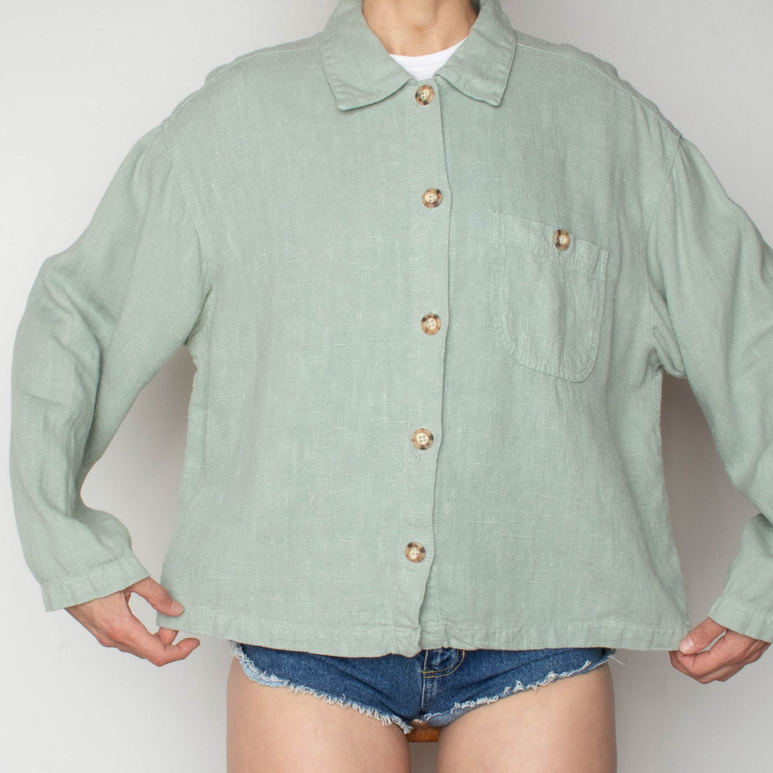 Sage Linen Shirt/Jacket
