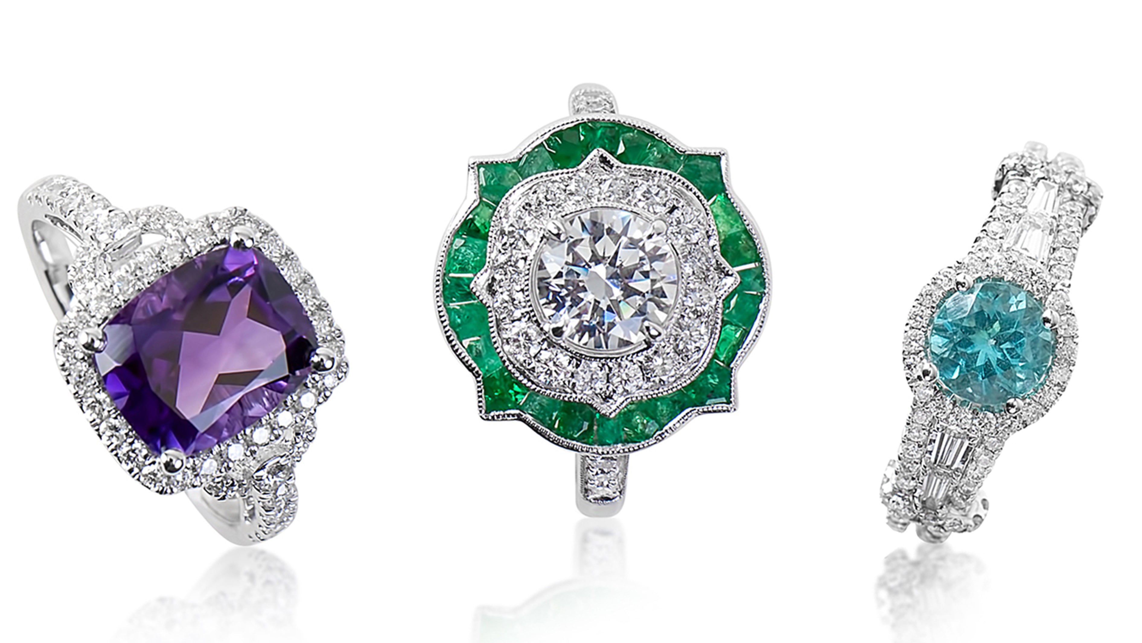 Gemstone Rings at the Jewelers Vault.
