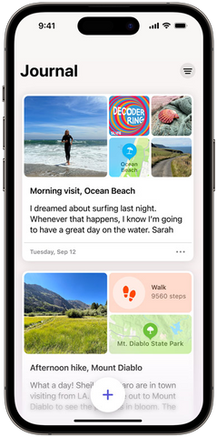 Journaling APP iOS 17 for iPhone