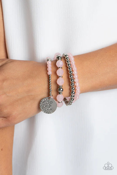 Teenage Dreamer - Paparazzi Accessories - Pink Charm Bracelet