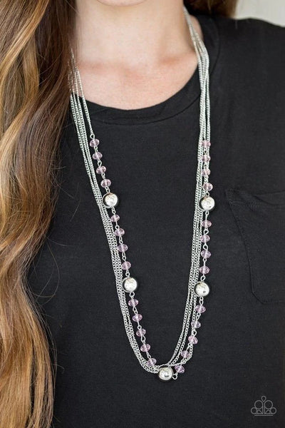 High heels and sales hustle pink necklace