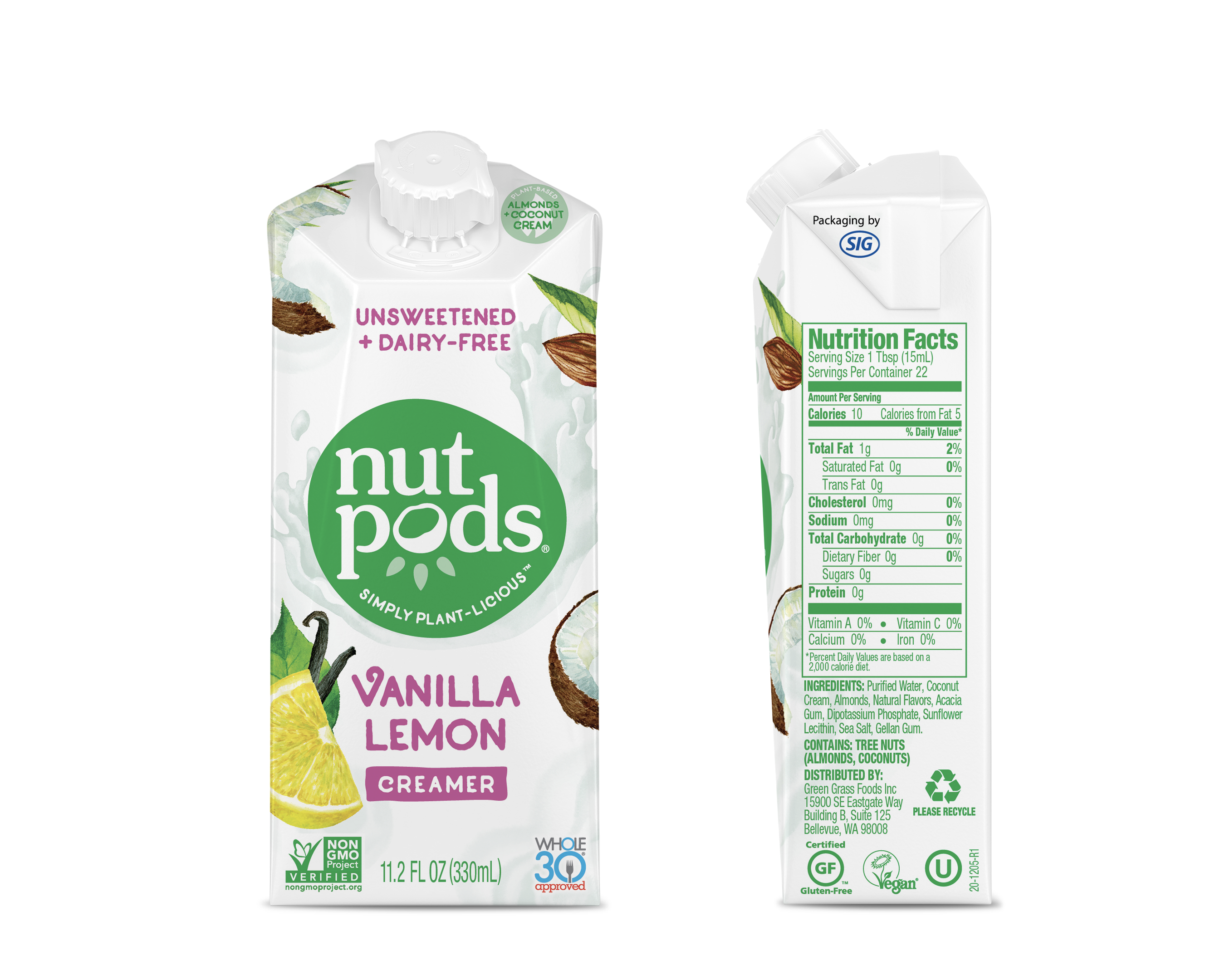 nutpods Vanilla Lemon unsweetened dairy free coffee ...