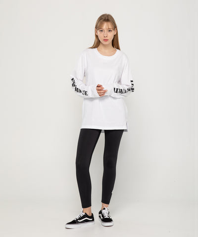 zipravs comfort soft lettering long sleeve t-shirt white