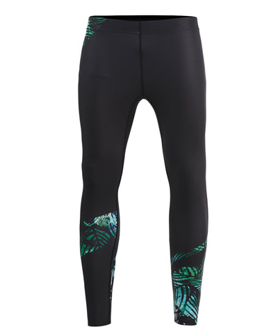 green leaf pattern compression tight leggings