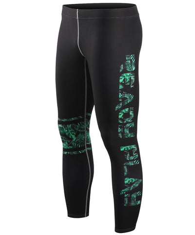 green leaf pattern summer swimwear leggings
