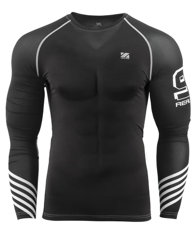 white stripe compression rashguard