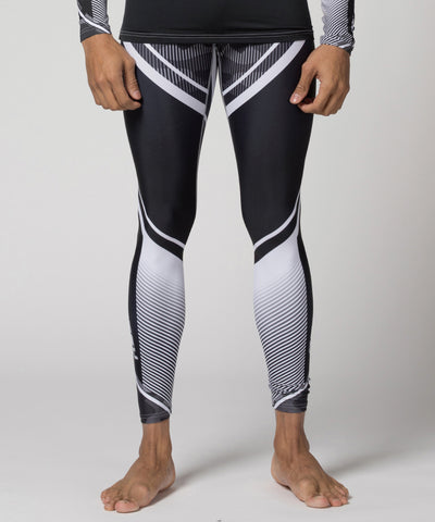 white stripe compression tight pants