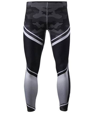 white stripe & camo pattern compression leggings