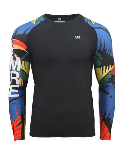 colorful men's long sleeve swim shirt rashguard