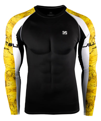 yellow tight longs sleeve rashguard