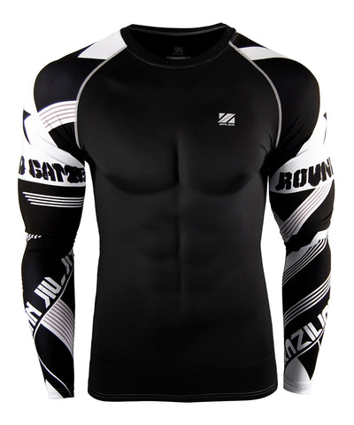 white stripe pattern compression gear