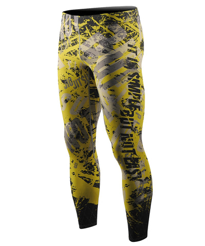 yellow bjj mma gym leggings cool dry tights