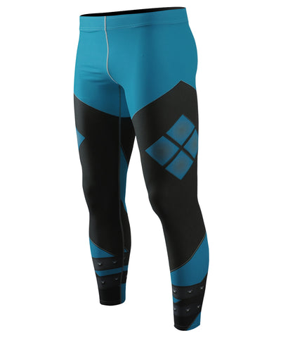 blue compression tight leggings