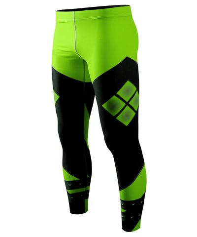 green athletic compression pants