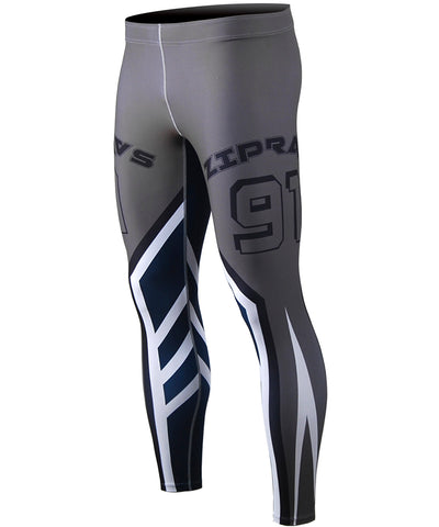 gray&white stripe compression pants