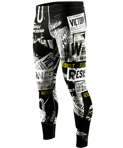 white magazine design mens compression leggings