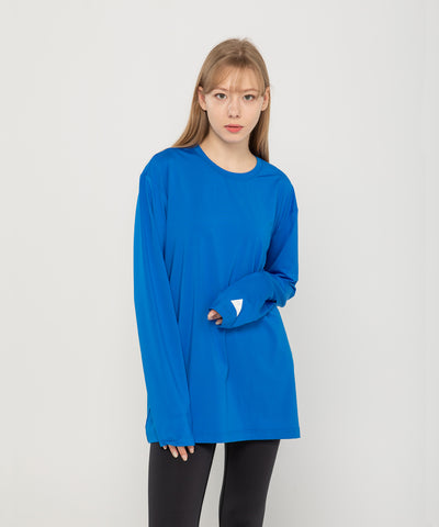 blue loose fit long sleeve rash guard