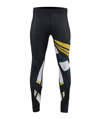 yellow&white uv sun protection long compression tights