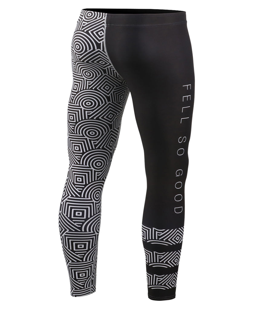 Gym compression tight pants LINE DESIGN│MEN'S TIGHTS│ZIPRAVS