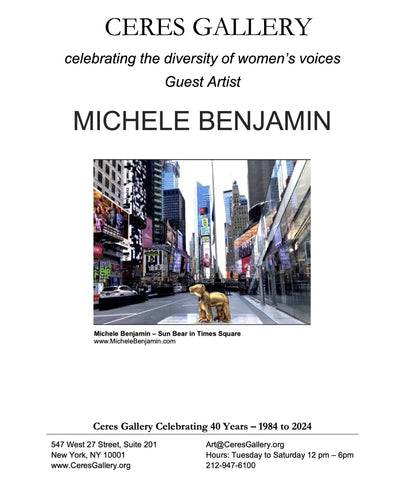 Michele Benjamin "Sun Bear in Times Square" Featured at Ceres Gallery 40th Anniversary art exhibition, "Sun Bear in Times Square," a captivating digital archival print measuring 22 x 30 inches