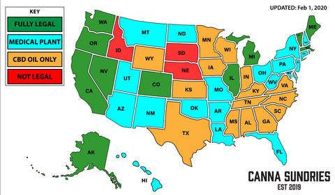 US States cannabis recreational use CannaSundries