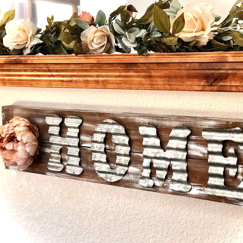  Rustic Galvanized Metal Letters - Farmhouse Style Wall Sign -  Industrial Tin Decor for Home or Outdoor (3 Rusty Metal Letters) (A) :  Handmade Products