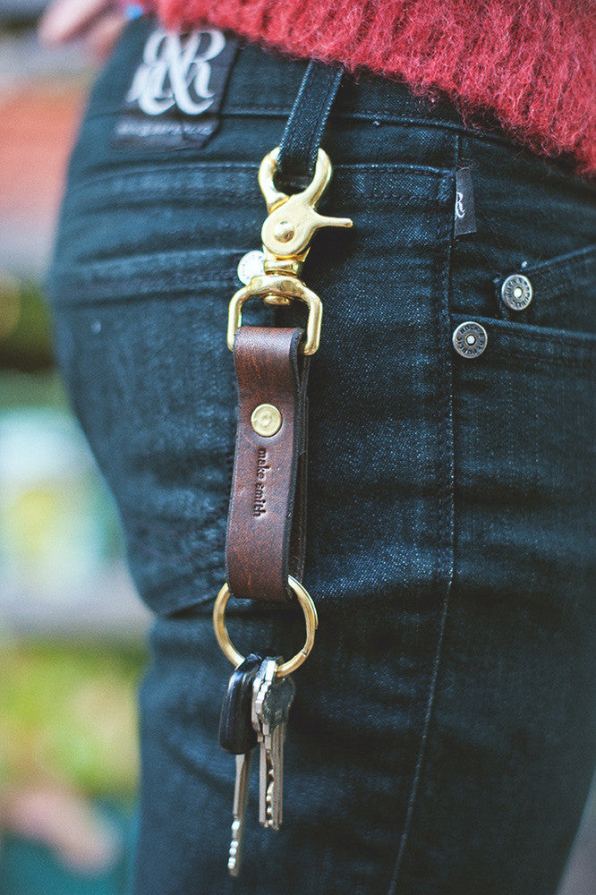 Leather Key Chain with Clip