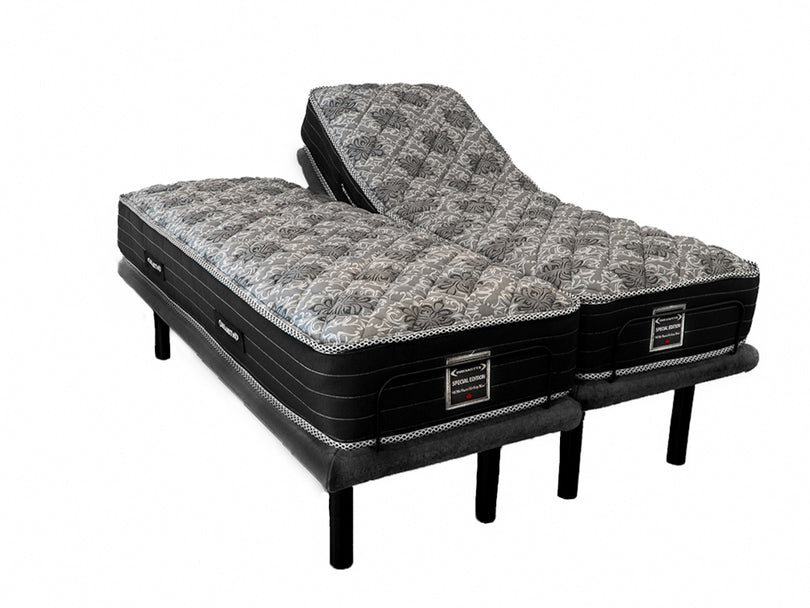 split queen adjustable bed with mattress