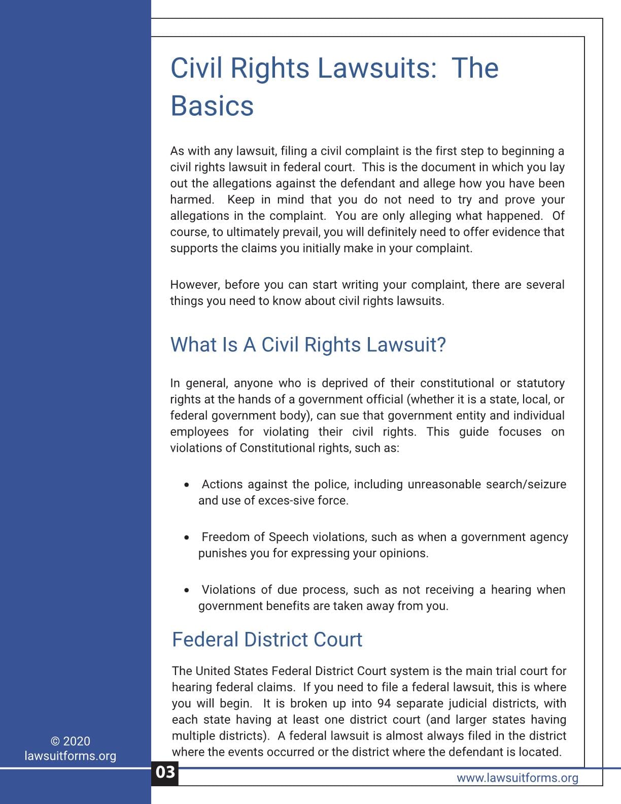 How To File A Civil Rights Lawsuit In Federal Court 5833
