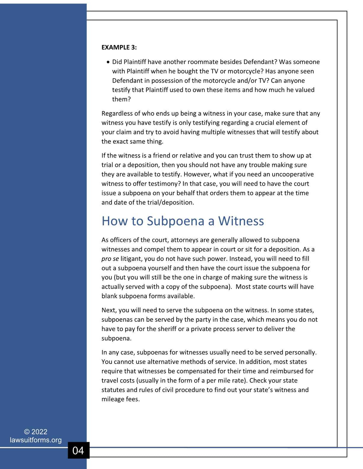 How to subpoena a witness