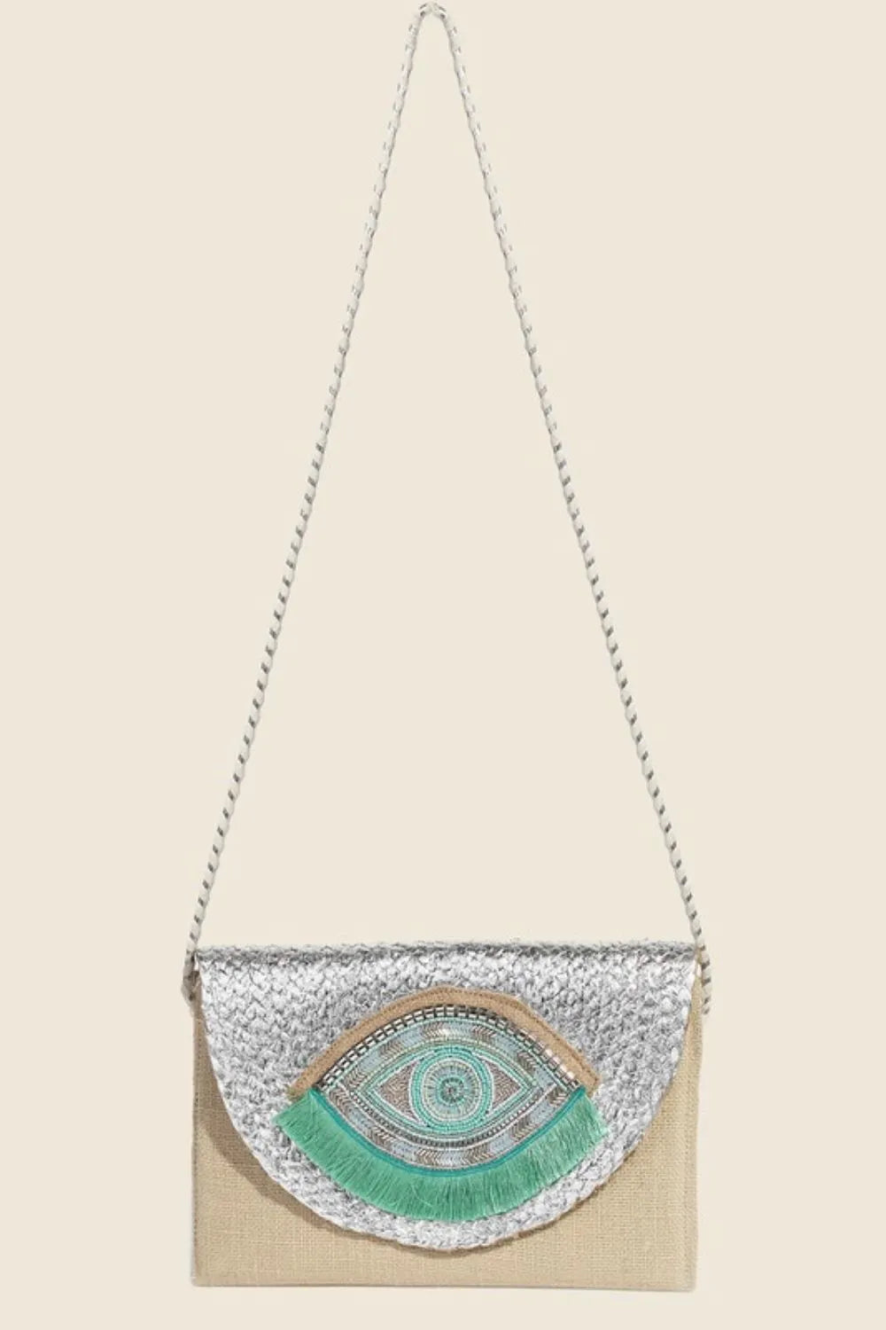 Fame Boho Beaded Eye Pattern Envelope Bag #1