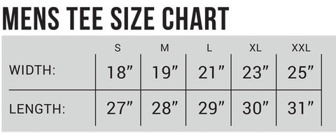 Mens tshirt size chart