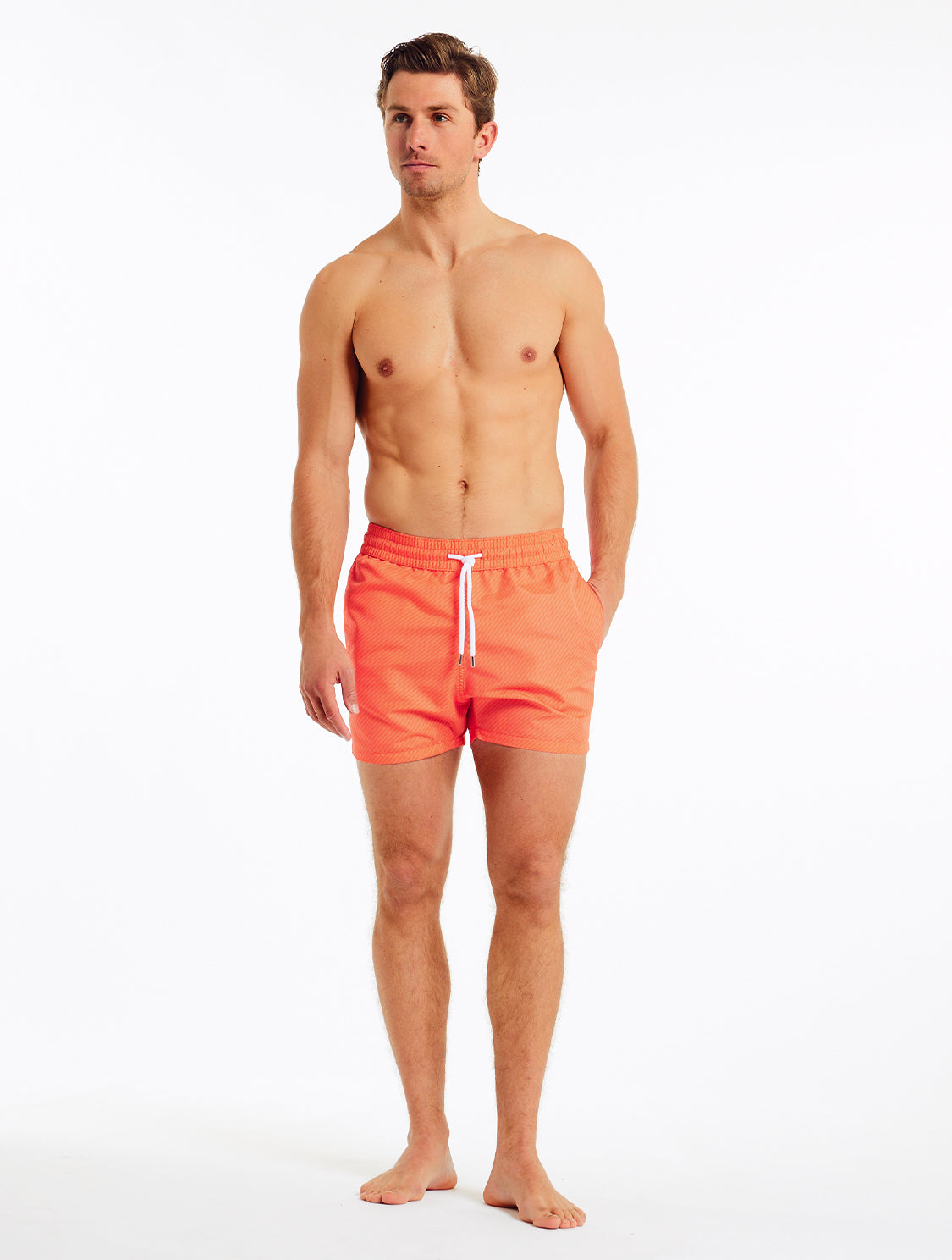 Frescobol Carioca Row Pepê Sport Swim Shorts In Tangerine