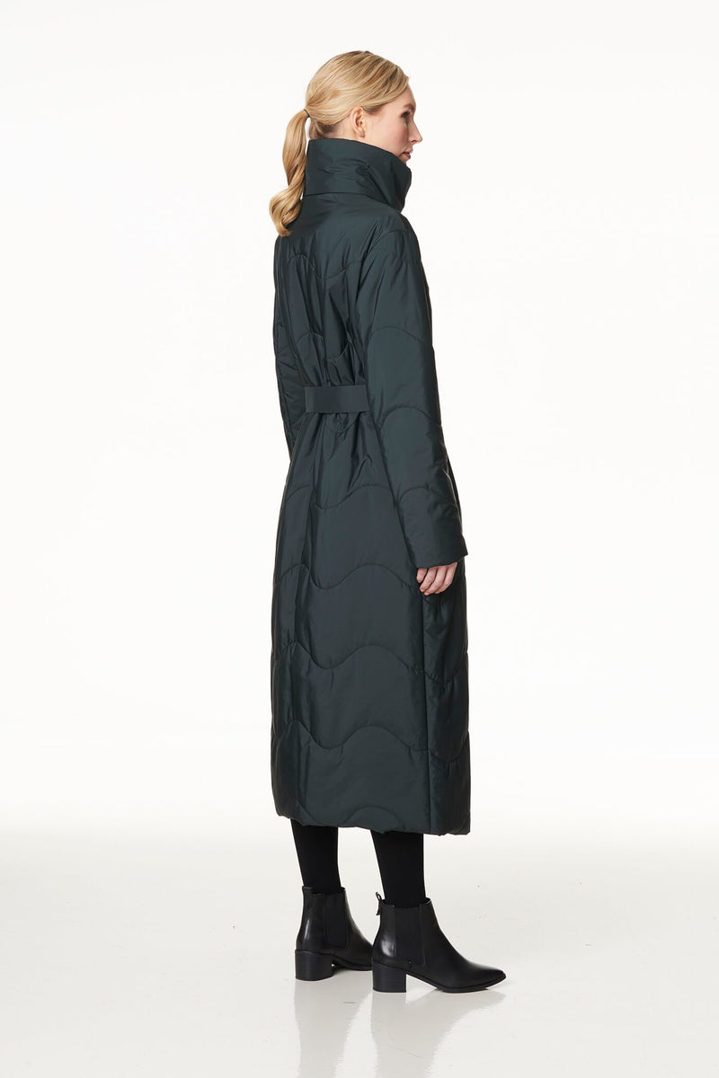 Extra Long Puffer Coat in Dark Green – Voglia Finland