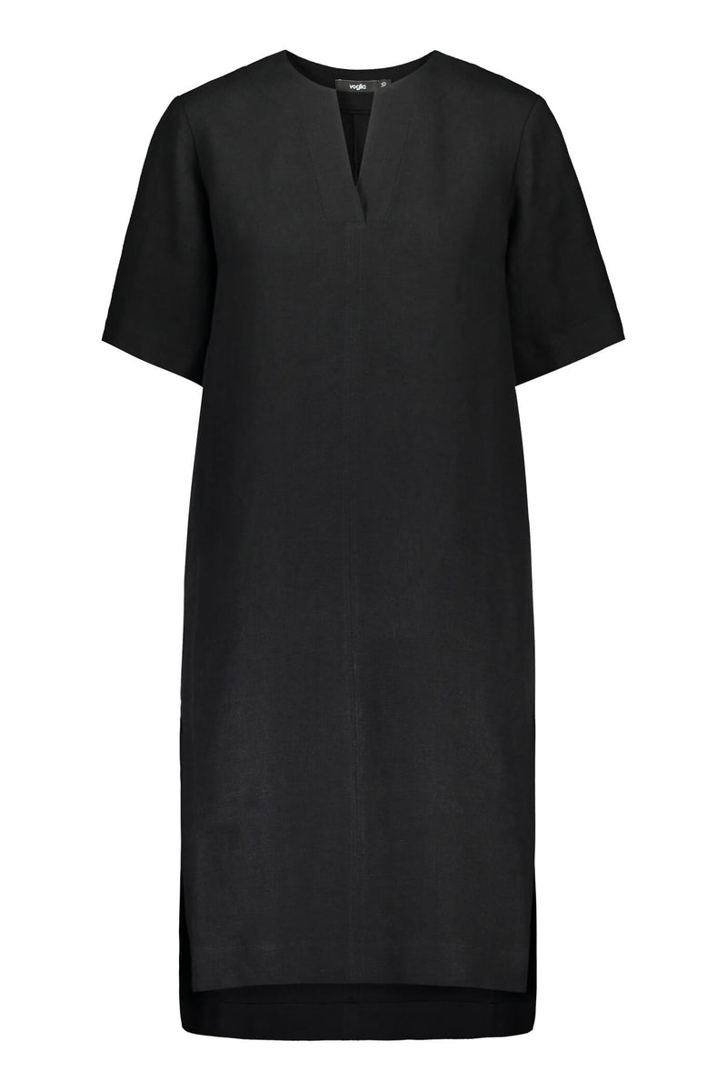 black linen summer dress